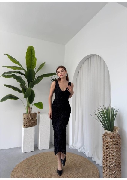Kren Gül Detaylı Elbise