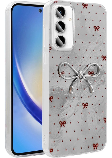 Galaxy Uyumlu A35 Kılıf Kamera Korumalı Figürlü Zore Ponti Silikon Kapak-Açık Mavi