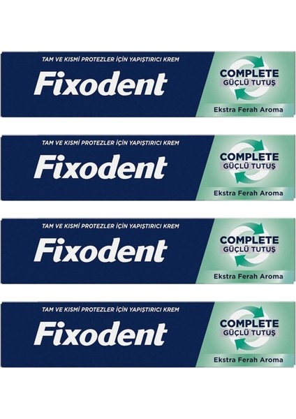 Complete Ekstra Ferah Diş Protezi Yapıştırıcı Krem 47 gr 4 Adet