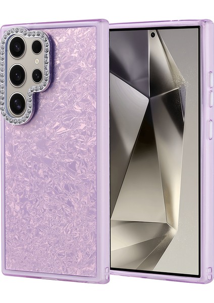 Galaxy Uyumlu S24 Ultra Kılıf Taşlı Tasarımlı Zore Kapi Kapak-Lila
