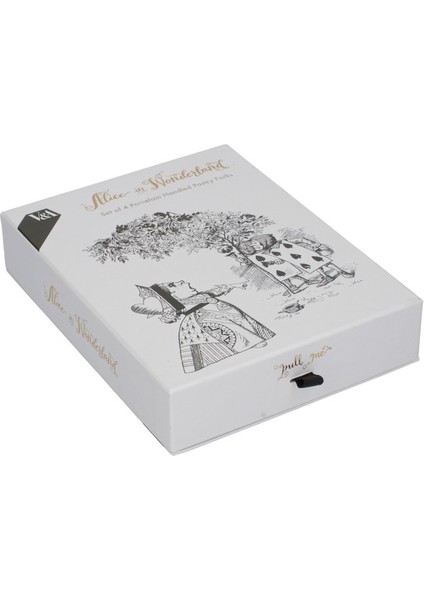 x V&a Alice In Wonderland Paslanmaz Çelik Porselen Saplı Pasta Çatalı 4lü modelleri
