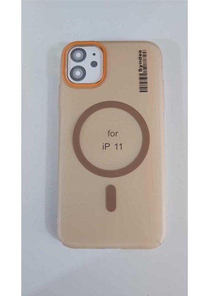 Iphone 11 Turuncu Kamera Çerçeveli Magsafeli Mat Sert Pc Kapak