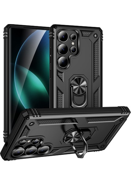 Galaxy Uyumlu S25 Ultra Kılıf Zore Vega Kapak-Siyah