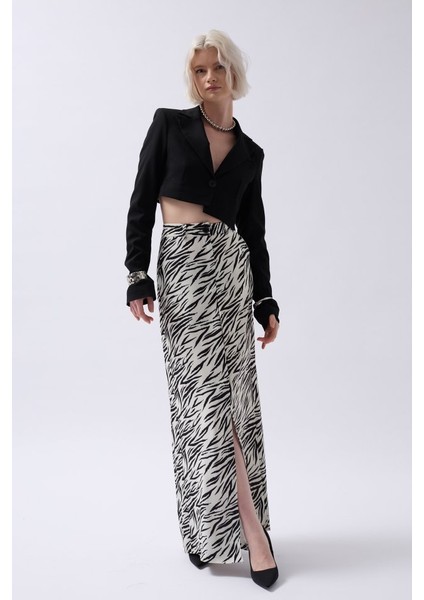 Baskılı Önü Yırtmaçlı Etek modelleri