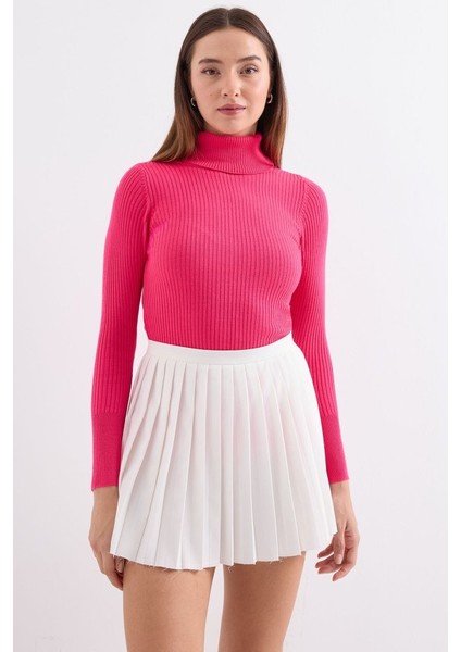 10311 Balıkçı Yaka Triko Kazak - Fuşya modelleri