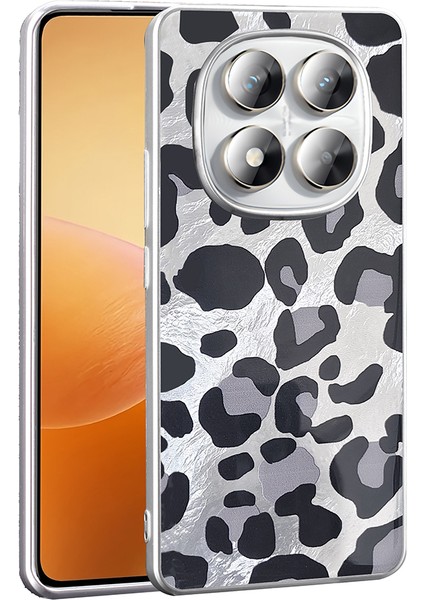 Xiaomi Uyumlu Redmi Note 14 Pro Plus Kılıf Desenli Zore Mep Kapak-Gri Leopar