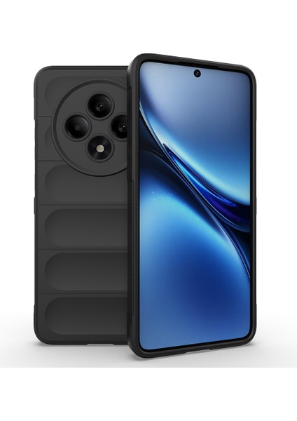 Oppo Reno 11FS Kılıf Esnek Tpu Oyuklu Arka Yüzey Tasarımlı Zore Etnik Silikon Kapak-Siyah