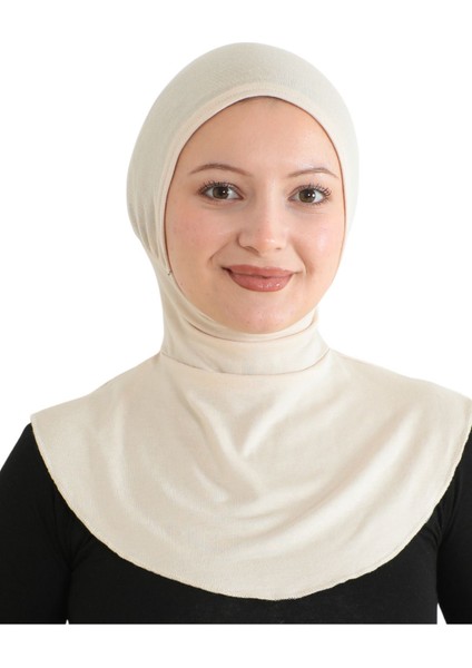 Kadın Boyunluklu Hijab Tesettür Pratik Spor Bone - Bej