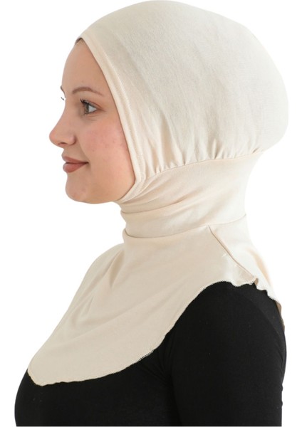 Kadın Boyunluklu Hijab Tesettür Pratik Spor Bone - Bej