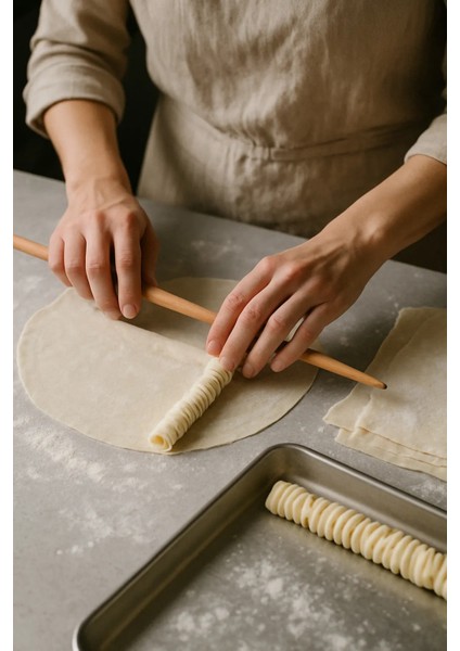 2'li Verniksiz Ince Oklava Seti | 80-60 cm |el Yapımı Kayın Ağacı Yufka Börek Burma Baklava Oklavası fiyatları