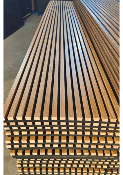 Mdf Ahşap Akustik Duvar Paneli - 100 x 275 cm - Teak