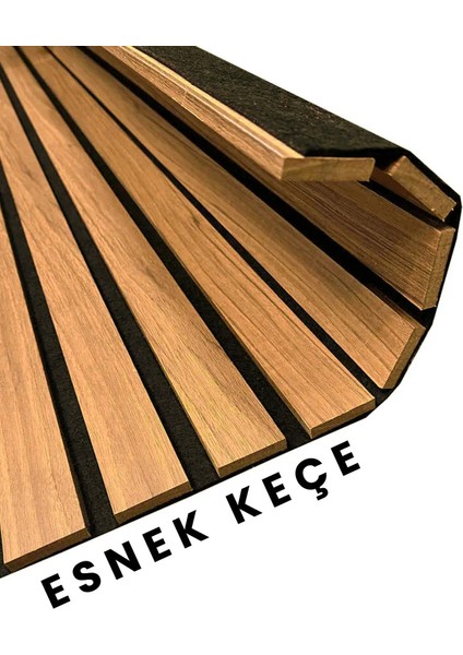 Mdf Ahşap Akustik Duvar Paneli - 100 x 275 cm - Teak