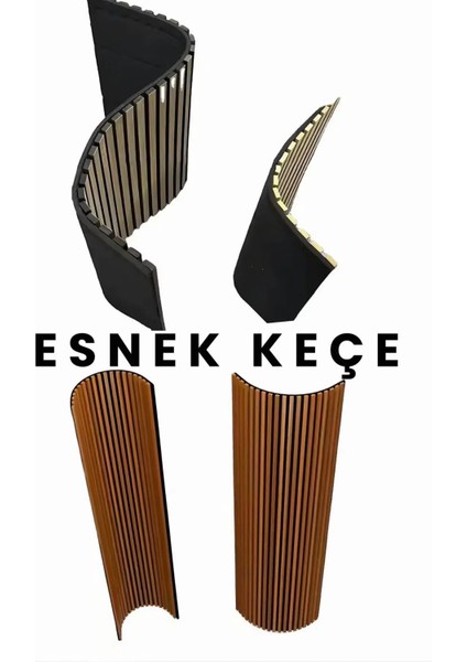 Mdf Ahşap Akustik Duvar Paneli - 100 x 275 cm - Teak
