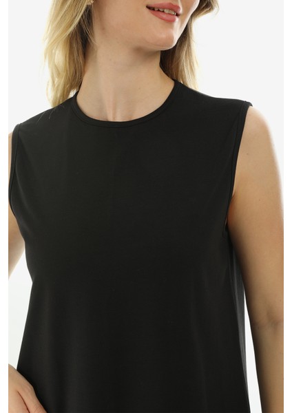 Kolsuz Basic Penye Mini Elbise 2028 - Penye Tunik