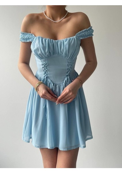 Aria Büzgü Askılı Elbise