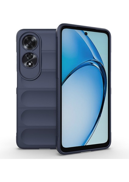 Oppo A60 Kılıf Esnek Tpu Oyuklu Arka Yüzey Tasarımlı Zore Etnik Silikon Kapak-Lacivert