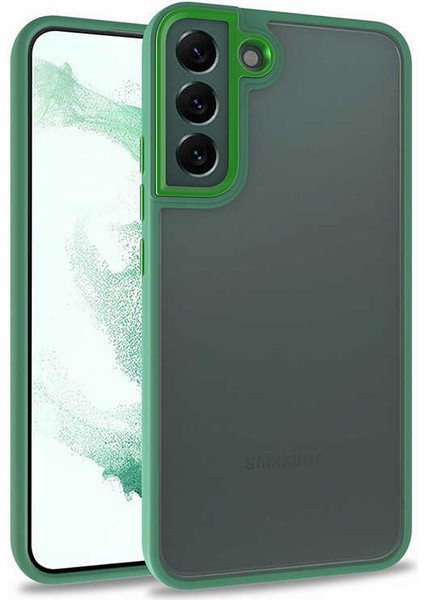 Galaxy Uyumlu S22 Plus Kılıf Zore Flora Kapak-Yeşil