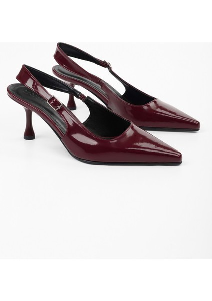 Kadın Estella Bordo Rugan Stiletto