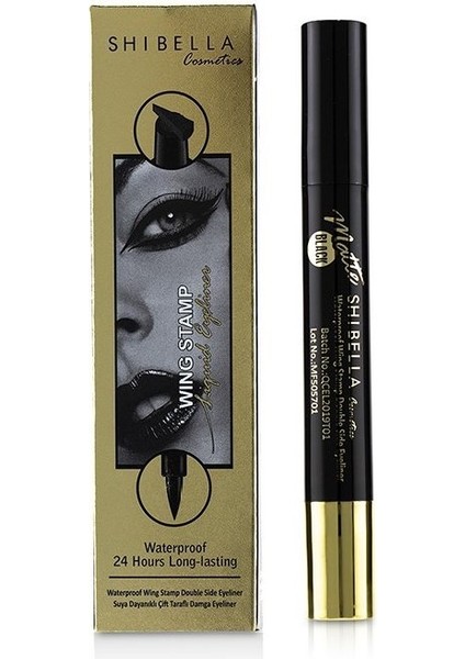 Damga Eyeliner, Siyah, Çift Taraflı, 24 Saat Dayanıklı, Kalın Damga