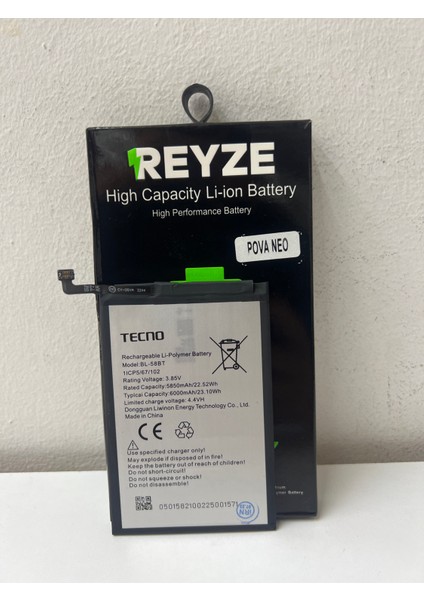 Reyze Tecno Pova Neo BL-58BT Batarya