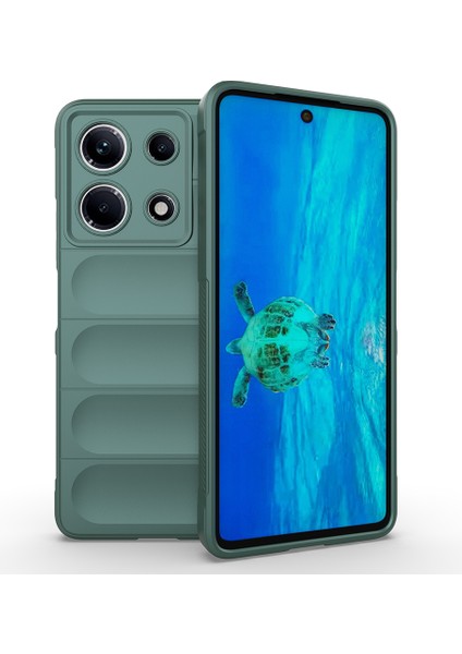 Infinix Note 30 4g Kılıf Esnek Tpu Oyuklu Arka Yüzey Tasarımlı Zore Etnik Silikon Kapak-Koyu Yeşil