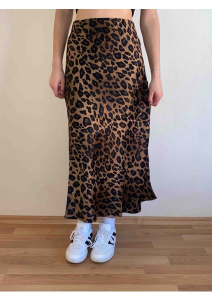 Leopar Desenli Etek