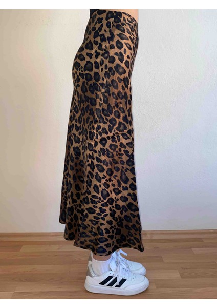 Leopar Desenli Etek