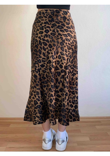 Leopar Desenli Etek