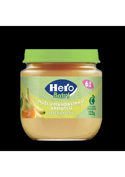 Nessiworld Hero Baby Muzlu Mandalinalı Armutlu Kavanoz Mama 125 gr