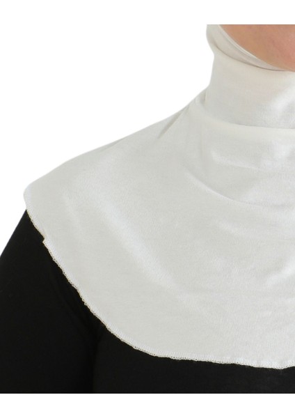 Kadın Boyunluklu Hijab Tesettür Pratik Spor Bone - Krem