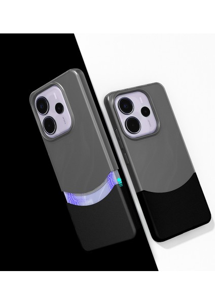 Xiaomi Uyumlu Redmi Note 14 5g Kılıf Mıknatıslı Zore Duble Kapak-Siyah