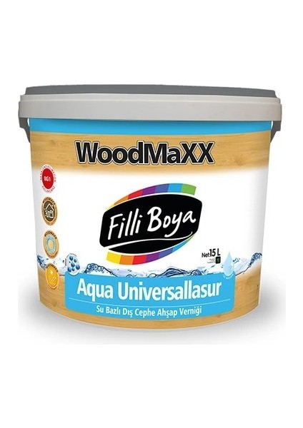 Woodmaxx Aqua Universallasur Su Bazlı Ahşap Dış Cephe Verniği Renksiz 2.5 Lt.