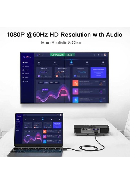 QG-HD29 VGA To Mini Display Port Kablo
