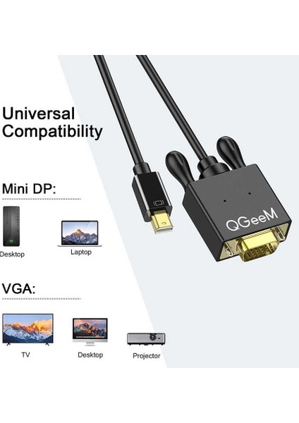 QG-HD29 VGA To Mini Display Port Kablo