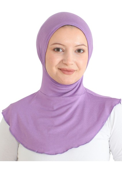 Kadın Boyunluklu Hijab Tesettür Pratik Spor Bone - Lila