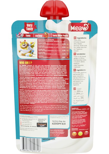 Taze Ton Balıklı&karidesli Keçi Sütlü Kedi Et Ezmesi 90GR*12 fiyatları