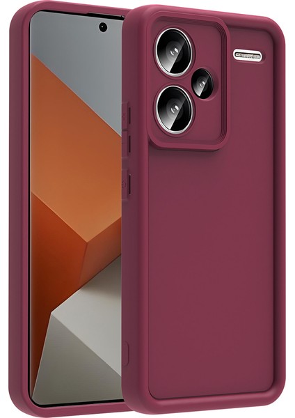 Redmi Note 13 Pro Plus Kılıf Kamera Korumalı Mkst Ananas Kapak - Mürdüm
