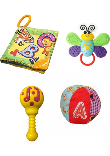 By Caretta Hışırtılı Kumaş Kitap Çıngıraklı Kumaş Top Kelebek Dişlik Marakas Çıngırak