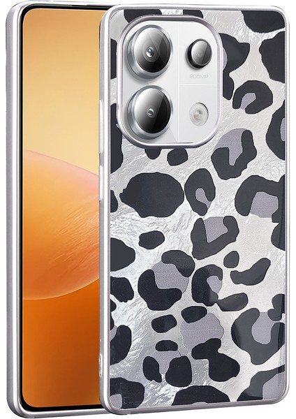 Xiaomi Uyumlu Redmi Note 13 Pro 4g Kılıf Desenli Zore Mep Kapak-Gri Leopar
