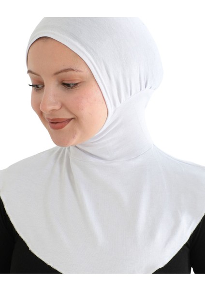 Kadın Boyunluklu Hijab Tesettür Pratik Spor Bone - Beyaz fırsatları