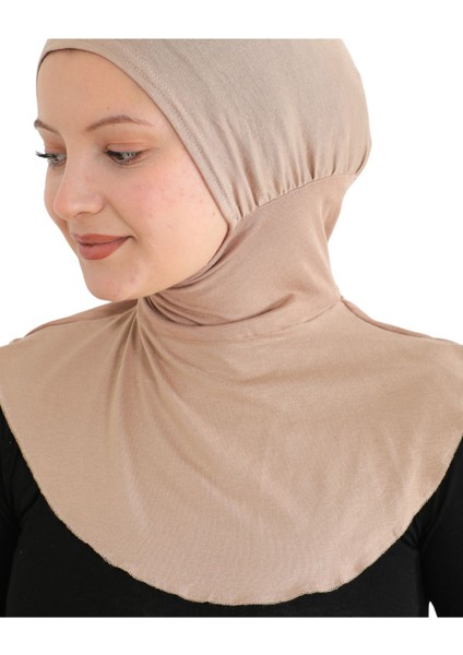 Kadın Boyunluklu Hijab Tesettür Pratik Spor Bone - Koyu Vizon fırsatları