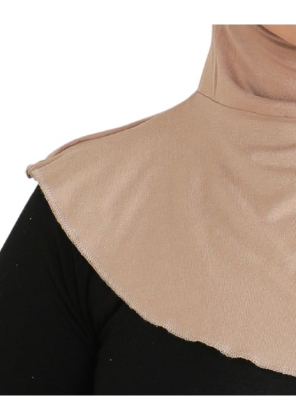 Kadın Boyunluklu Hijab Tesettür Pratik Spor Bone - Koyu Vizon