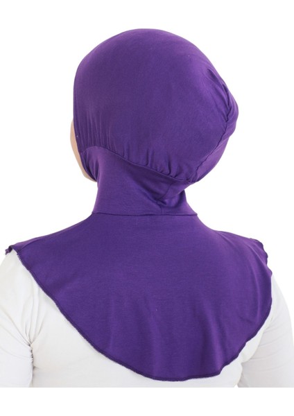 Kadın Boyunluklu Hijab Tesettür Pratik Spor Bone - Mor