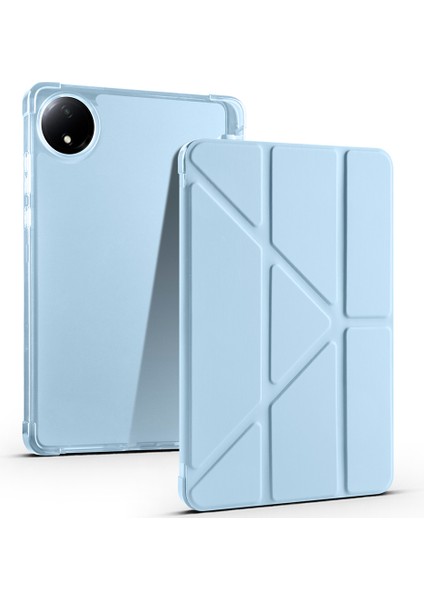 Xiaomi Uyumlu Redmi Pad Se 8.7 Kılıf Zore Tri Folding Kalem Bölmeli Standlı Kılıf-Mavi