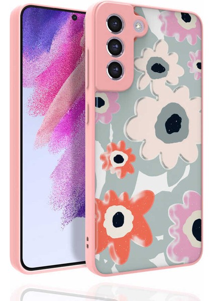 Galaxy S21 Fe Kılıf Desenli Kamera Korumalı Parlak Mkst Nora Kapak-No5