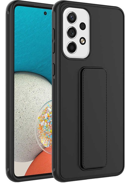 Galaxy A73 Kılıf Mkst Qstand Kapak-Siyah