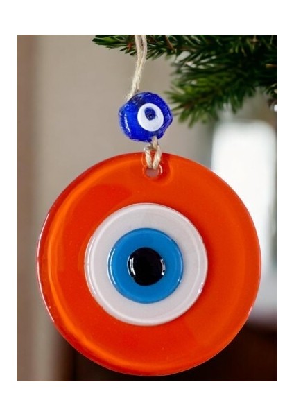 Turuncu Nazar Boncuklu Duvar Süsü 10 cm Cam Duvar Dekoru fiyatları