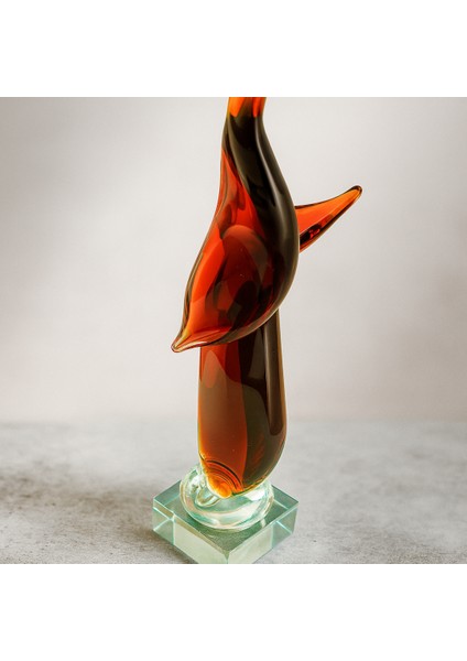 El Yapımı Amber Balık Obje – Kristal Kaideli Dekoratif Figür - 55CM modelleri