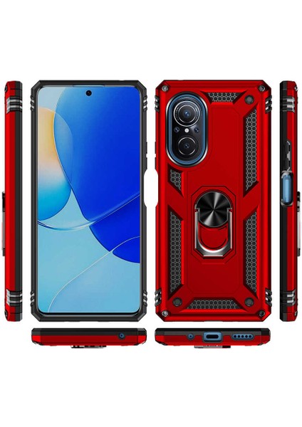 Huawei Nova 9 Se Kılıf Mkst Vega Kapak-Kırmızı modelleri