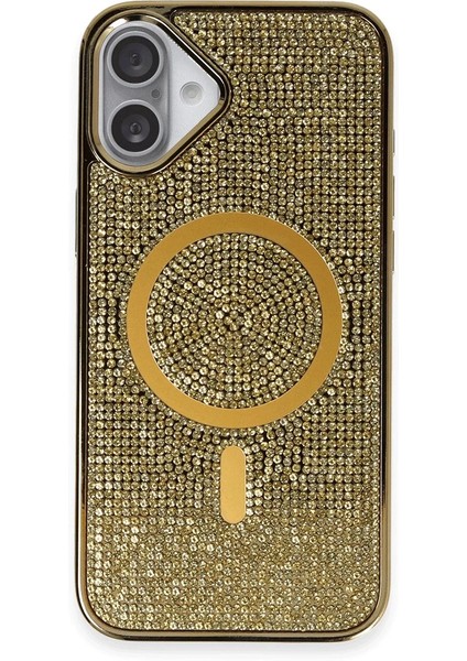 Iphone 16 Kılıf Diamond Magsafe Kapak - Gold Drstr